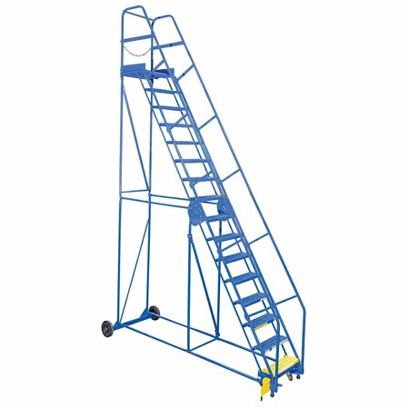 VESTIL 196 H Steel Warehouse Ladder, 58 deg Grip, 16 Step, 21", 16 Steps LAD-16-21-G